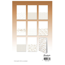 Studio Light • Essentials Foiled Cards Bronze patterns 24st kortbaser A6