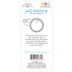 Doodlebug Design I Love My Dog Just Charming Clip & Keychain (7664) nyckelring