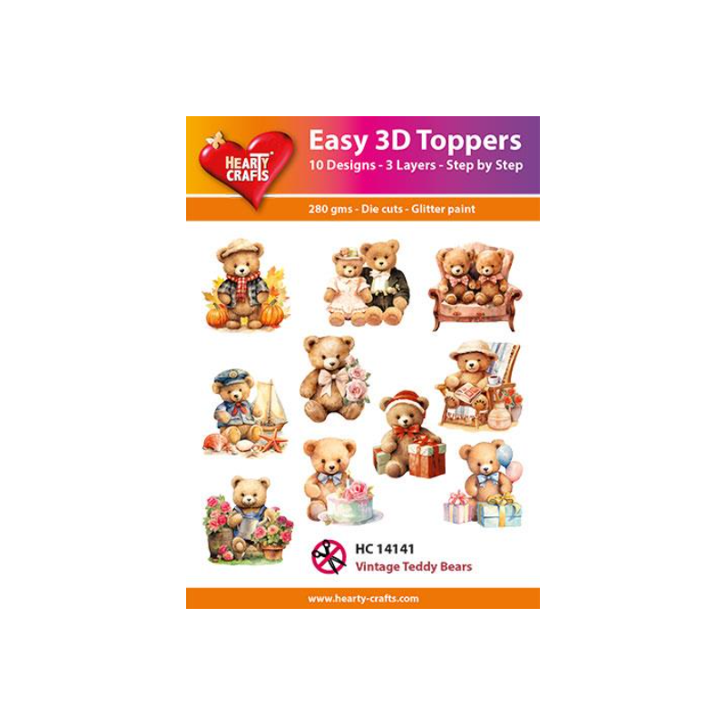 Easy 3D Toppers "Vintage Teddy Bears" HC14141