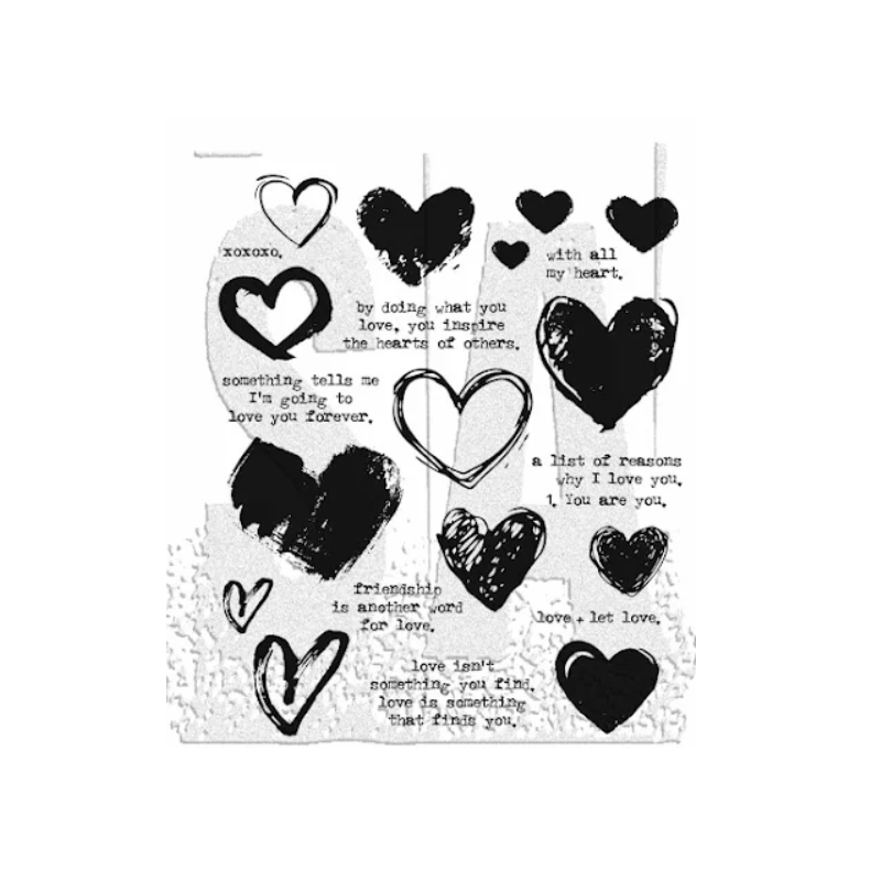 Stampers Anonymous Tim Holtz Cling Stamps 7X8.5 - Love Notes CMS477