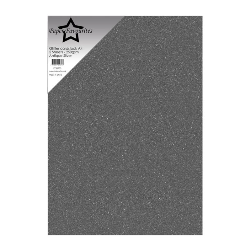 Paper Favourites Glitter Cardstock "Antique Silver" PFSS205