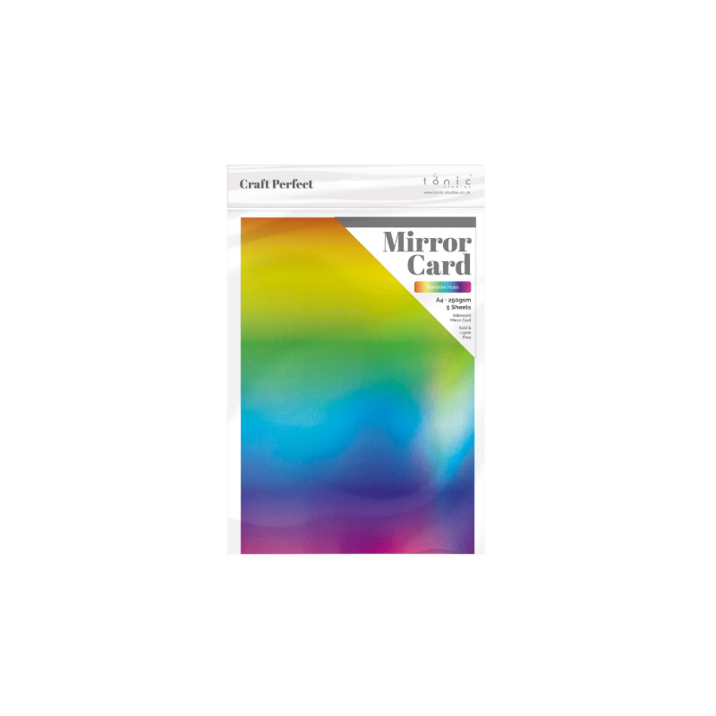 Craft Perfect • Mirror Card Iridescent 250g Rainbow Hue 5pcs