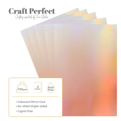 Craft Perfect • Mirror Card Iridescent 250g Angel Fire 5pcs
