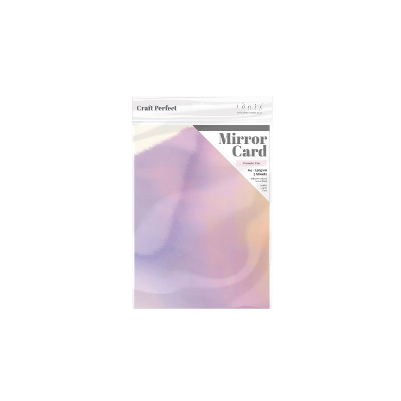 Craft Perfect • Mirror Card Iridescent 250g Prismatic Pink 5pcs