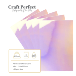 Craft Perfect • Mirror Card Iridescent 250g Prismatic Pink 5pcs