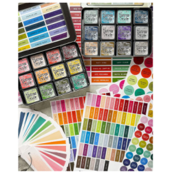 Ranger • Tim Holtz Distress Label Sheets BLACK Small & Large Round Labels