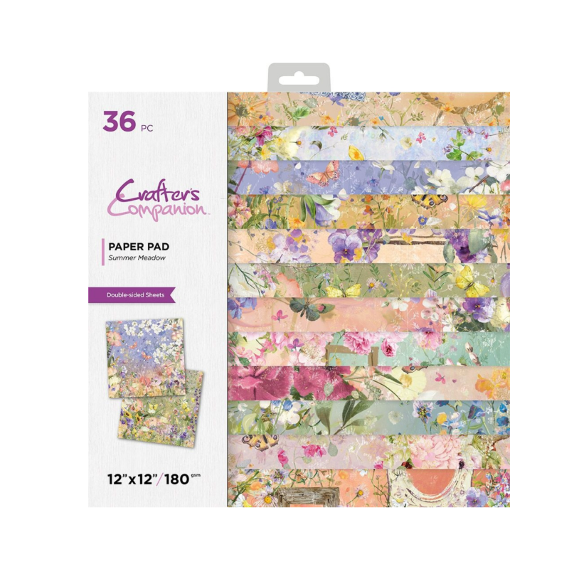 Crafter's Companion Summer Meadow 12x12 Inch Paper Pad (CC-PAD12-SUME)