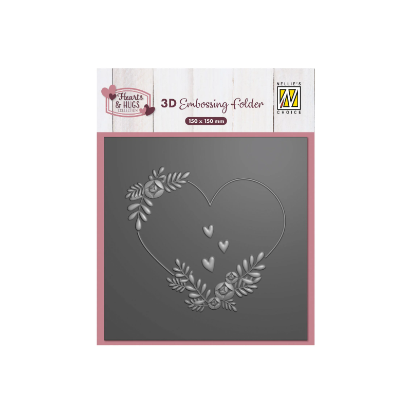 Nellie's Choice • Embossing Folder Flower Heart 5.9x5.9"