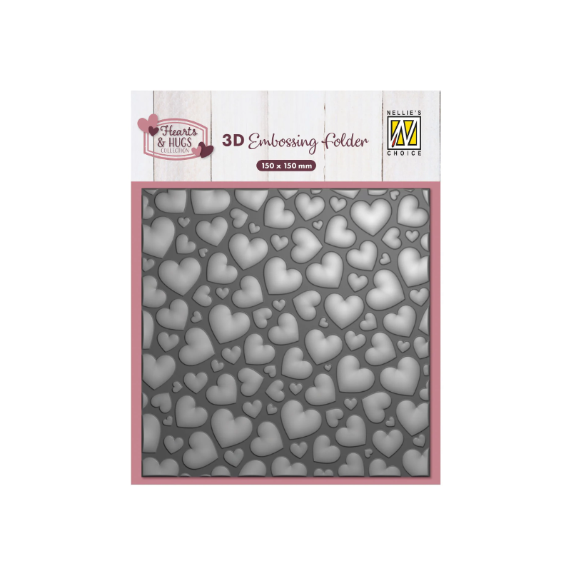 Nellie's Choice • Embossing Folder Pop Up Hearts 5.9x5.9"