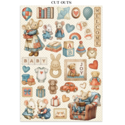 Stamperia Baby Junk Journal Stickers, Backgrounds, Cut-Outs (SBJK12)