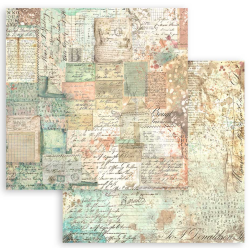 Stamperia Small Pad 10 sheets cm 20,3X20,3 (8"X8") Backgrounds Selection - Brocante Antiques
