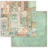Stamperia Small Pad 10 sheets cm 20,3X20,3 (8"X8") Backgrounds Selection - Brocante Antiques