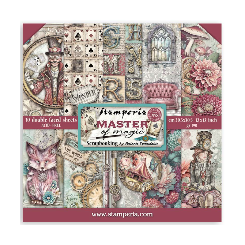 Stamperia Pad 10 sheets cm 30,5x30,5 (12"x12") - Master of Magic