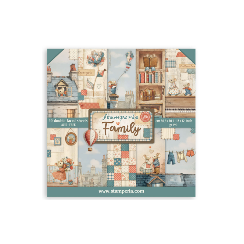 Stamperia Family 12x12 Inch Paper Pack (SBBL181)