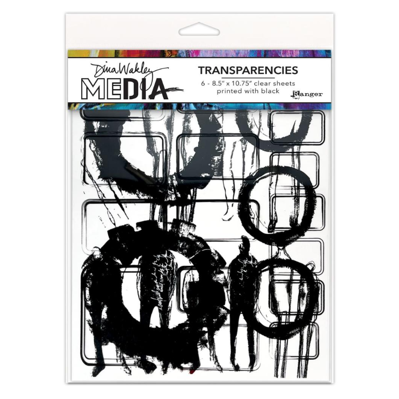 Dina Wakley 8.5"x10.75" Media Transparencies - Frames & Figures Set 1 (6 pack)