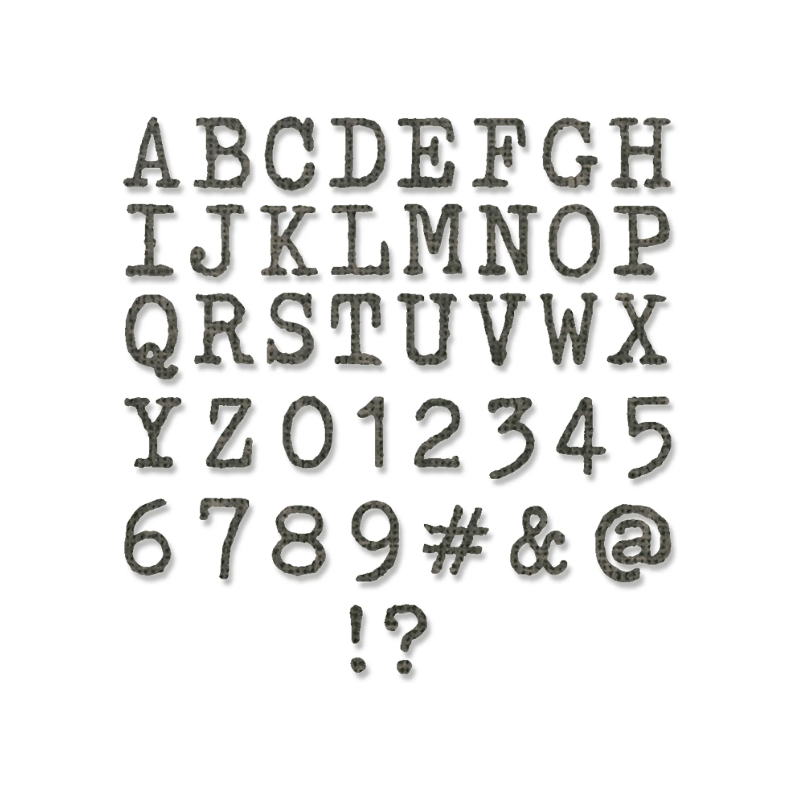 Sizzix • Tim Holtz Thinlits Die Set Alphanumeric Tiny Type Upper 3/8 inch