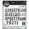Sizzix • Tim Holtz Thinlits Die Set Alphanumeric Shadow Upper 26pcs  1 1/2inch