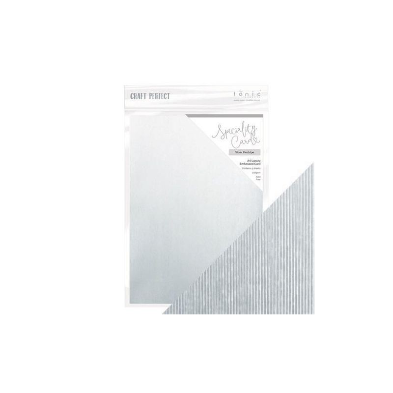Tonic Studios embossed card - Silver pinstripe A4 9848E