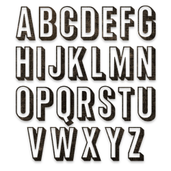 Sizzix • Tim Holtz Thinlits Die Set Alphanumeric Shadow Upper 26pcs  1 1/2inch