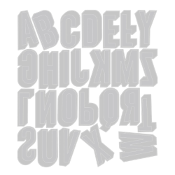 Sizzix • Tim Holtz Thinlits Die Set Alphanumeric Shadow Upper 26pcs  1 1/2inch