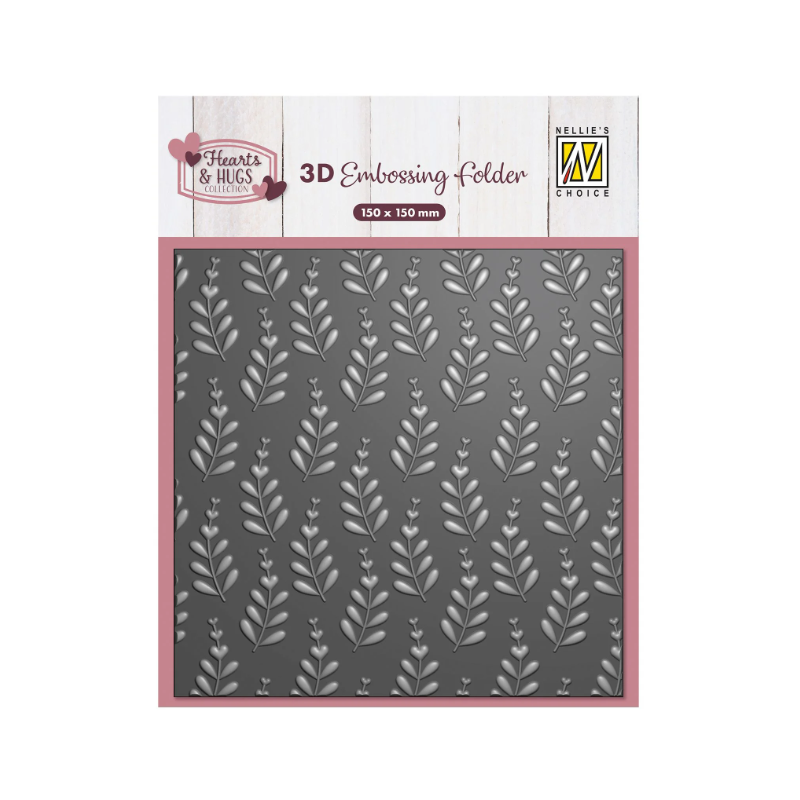 Nellie's Choice • Embossing Folder Heart Branches 5.9x5.9"