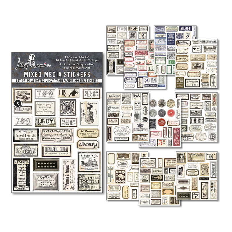 Ciao Bella mixmedia Stickers Vintage scripts