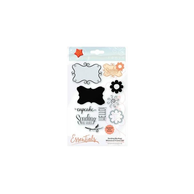 Tonic Studios Die & Stamp - whimsical frames - sending big hugs