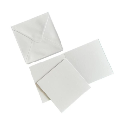 HobbyGros Storage - 50 Sets of 10x10cm Card/Envelopes "Pure White" SS129