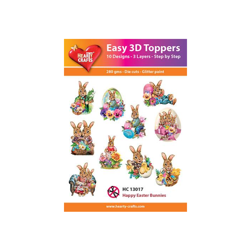Easy 3D Toppers "Happy Easter Bunnies" HC13017