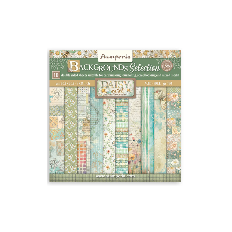 Stamperia 8X8 Daisy art Backgrunds Paper