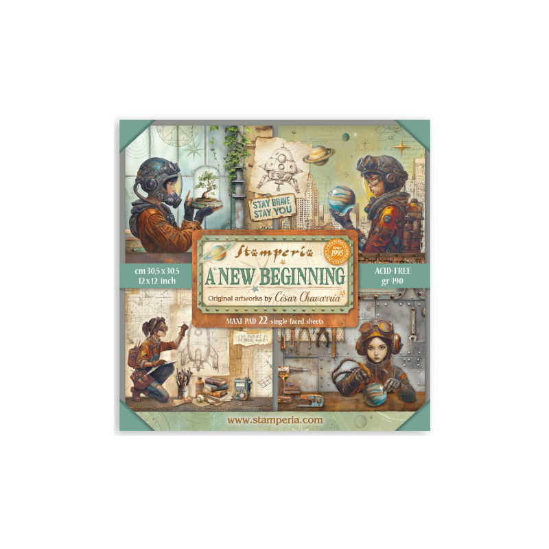 Stamperia 12x12 A new beginning  Paper Pack Maxi  (Single face) (SBBXLB35)