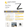Light and Vision Zig Zag Lamp (LV3181)  SILVER/WHITE