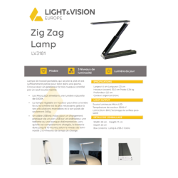 Light and Vision Zig Zag Lamp (LV3181)  SILVER/WHITE