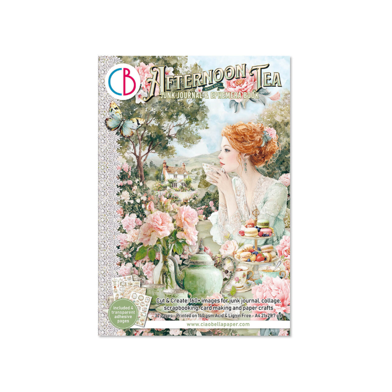Ciao Bella Afternoon Tea A4 Junk Journal Ephemera Book (32pcs) (CBB020)