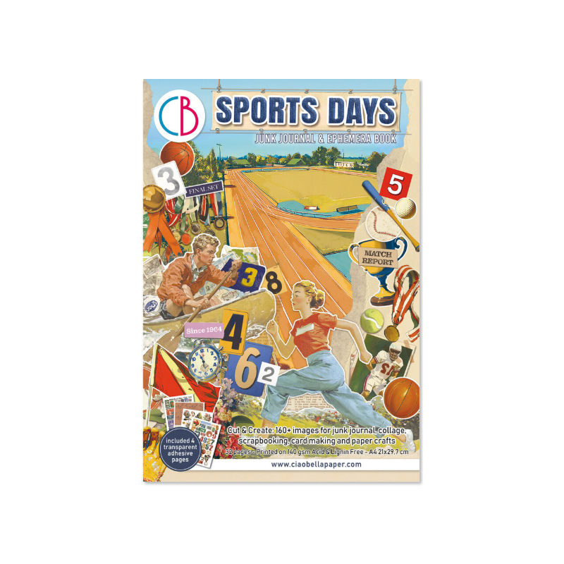 Ciao Bella Sports Days A4 Junk Journal Ephemera Book (32pcs) (CBB024)