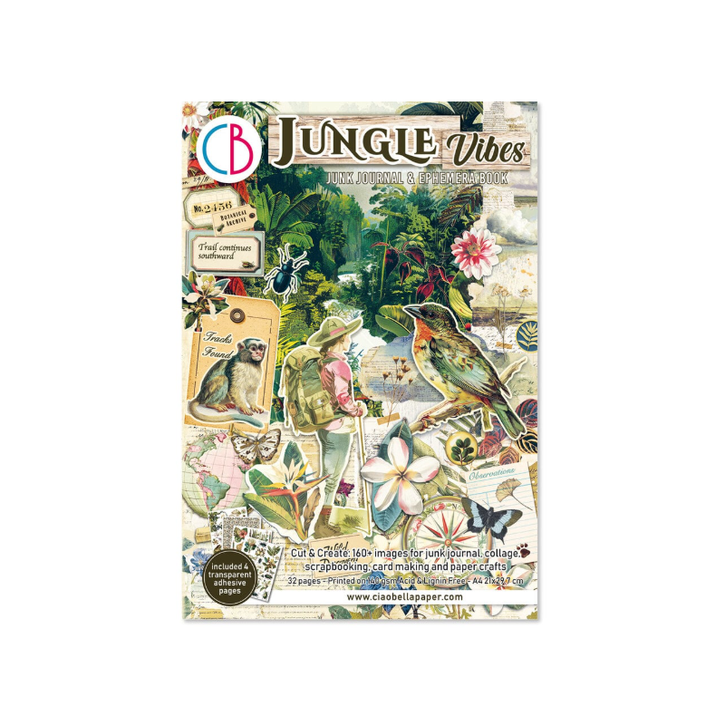 Ciao Bella Jungle Vibes A4 Junk Journal Ephemera Book (32pcs) (CBB026)