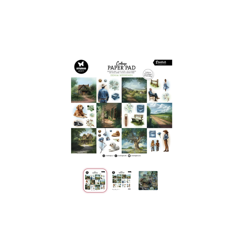 Studio Light • Essentials Collage 8X8 Paper Pad Denim Weekends