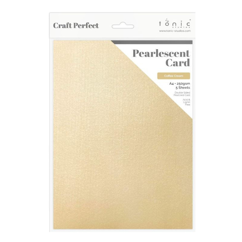 Craft Perfect • Pearlescent Card A4 250g Coffee Cream 5pcs