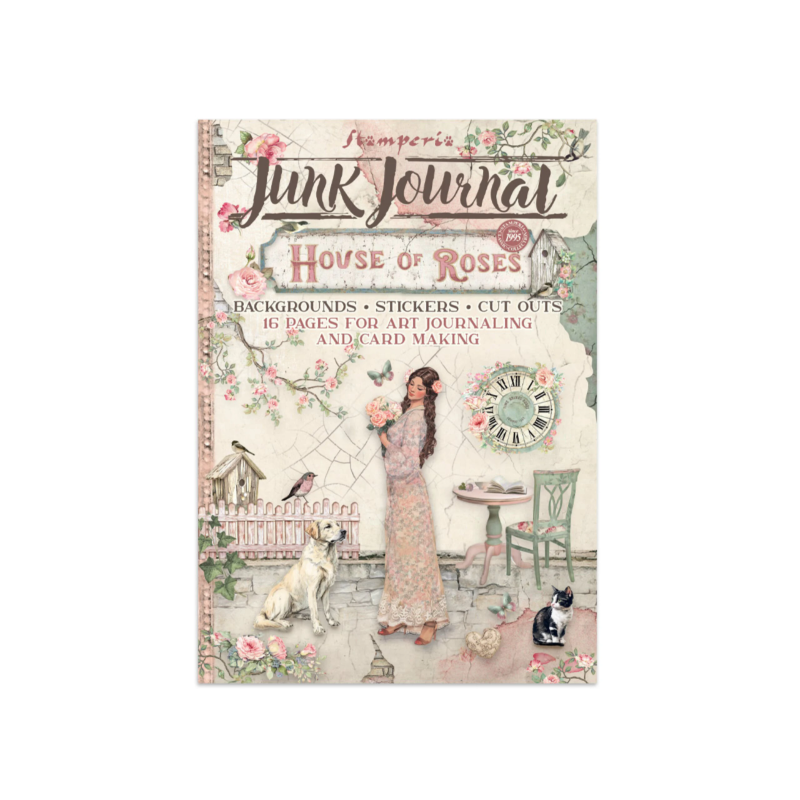 Stamperia House of Roses Junk Journal Stickers, Backgrounds, Cut-Outs (SBJK19)