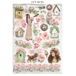 Stamperia House of Roses Junk Journal Stickers, Backgrounds, Cut-Outs (SBJK19)