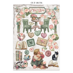 Stamperia House of Roses Junk Journal Stickers, Backgrounds, Cut-Outs (SBJK19)