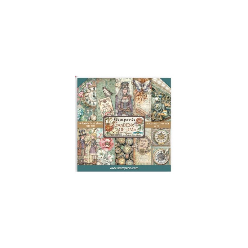 Stamperia 10 sheets cm 30,5x30,5 (12"x12") - Gardens of Time