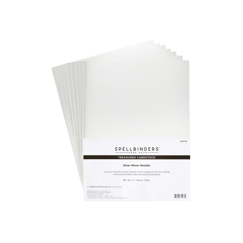 Spellbinders Treasured Cardstock 8,5x11 Inch Silver Mirror Metallic (10pcs)  (SCSP-035)