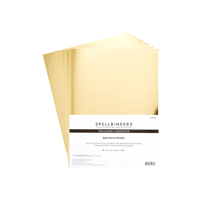Spellbinders Treasured Cardstock 8,5x11 Inch Gold Mirror Metallic (10pcs)  (SCSP-034)