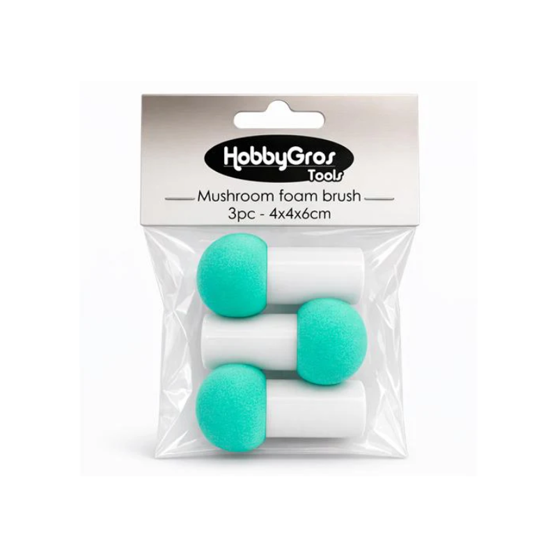 HobbyGros Tools "Mushroom Foam Brushes - 3pc" HGT037
