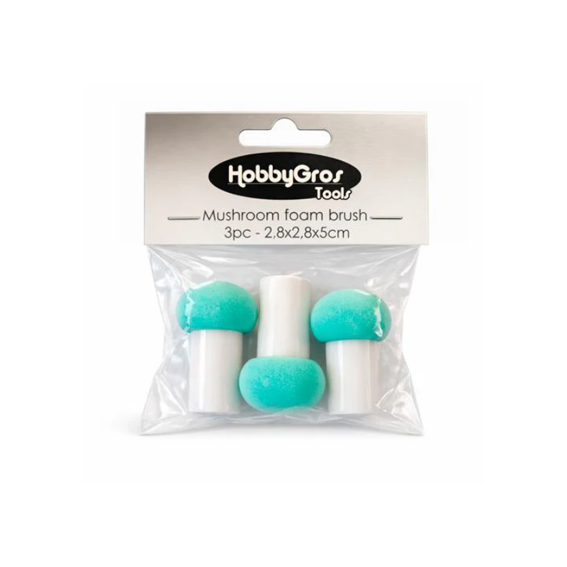 HobbyGros Tools  "Mushroom Foam Brushes - 3pc" HGT038