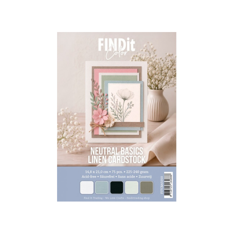 Find it Linen Cardstock A5 Neutral Basics (75pcs) (FITCBA5010)