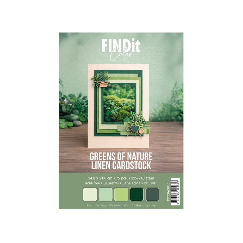find it Linen Cardstock A5 Greens of Nature Pack (75pcs) (FITCBA5006)