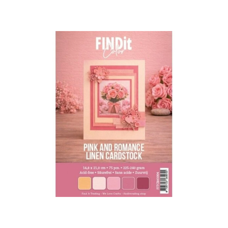 Find it Linen Cardstock A5 Pink and Romance (75pcs) (FITCBA5004)