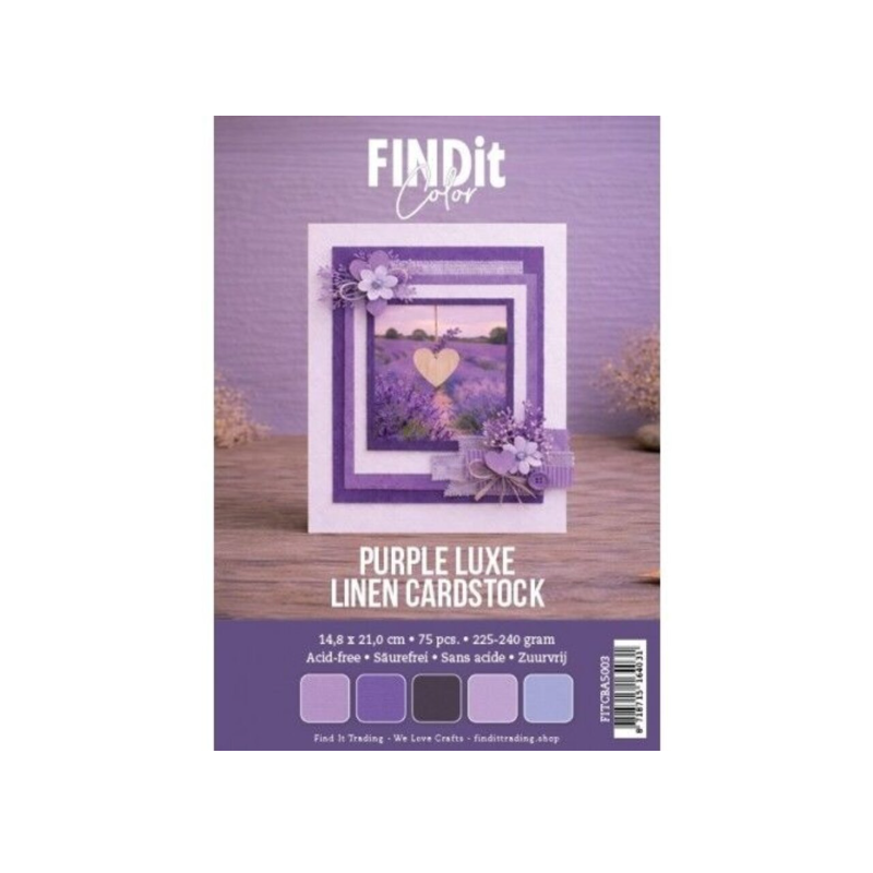 Find it Linen Cardstock A5 Purple Luxe (75pcs) (FITCBA5003)